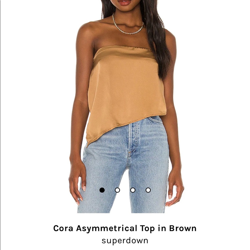 Brown strapless top from revolve